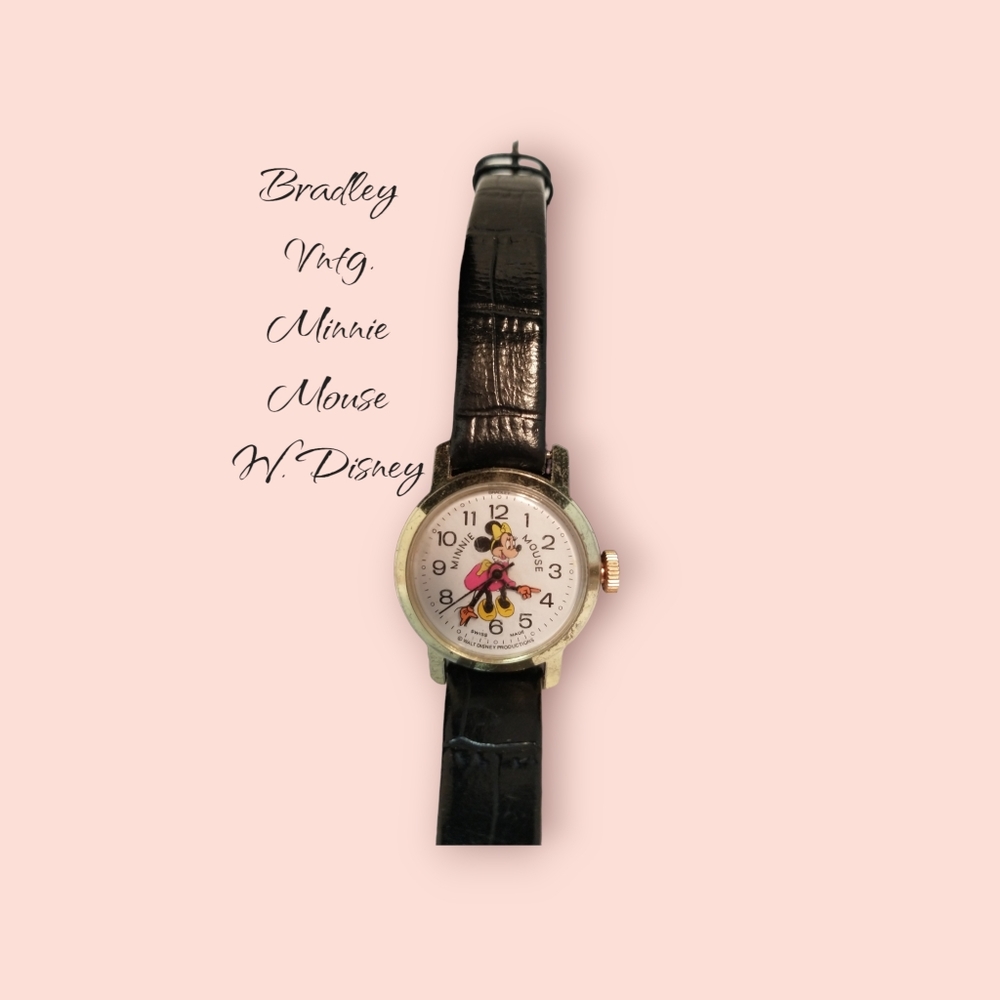 Minnie Mouse vintage Bradley Walt Disney watch works wind up